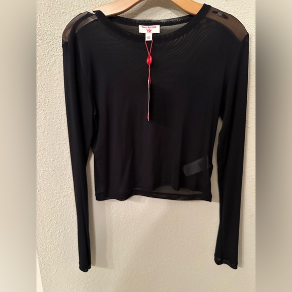NWT True Religion Sheer Mesh Crop Top - Large - Picture 2 of 5